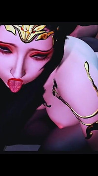 Déesse du bonheur fantastique : les courbes 3D brillent - animation 3D, hentai