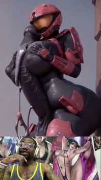 Giant Milky Cock Spartan Cums All Over Herself with Her Hardcore Futa Cock