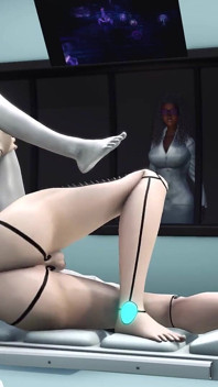 Sexo caliente! Sci-fi Android folla duro a un extraterrestre en la sala de cirugía en la estación espacial