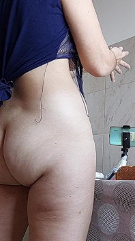 Hairy Brunette Pussy, Big Tits, Sensual Hairy Woman in the Kitchen
