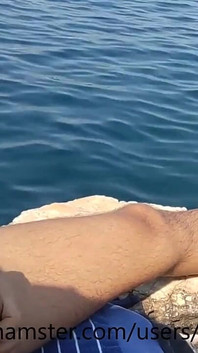 Summer enjoying the scenery and caressing the soft penis