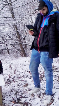 Masturbate in Outdoor in Winter
