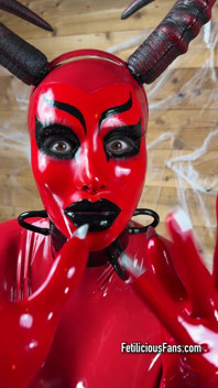 Latex Devil Miss Fetilicious Is Ready for Halloween