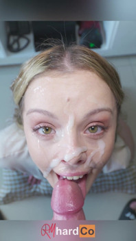 Amateur Big Facial - Emptying His Cum Filled Balls All Over My Face - Rmhardco