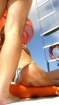 Vacationing beauty fulfills her fantasy of fucking two big cocks