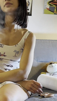 Accidental Cum with Double Cumshot Handjob From the Hottest Skinny Brunette Babe Working on Big Cock