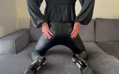 Twerking in Skinny Leather Pants and 7-inch Heels.