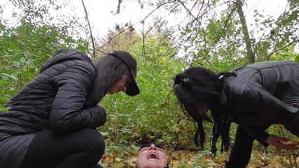 Femdom Austria: Spitting session in the forest