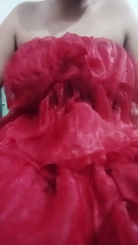 Indian Gay Crossdresser Gaurisissy Real XXX Homemade Sex in Red Lehenga