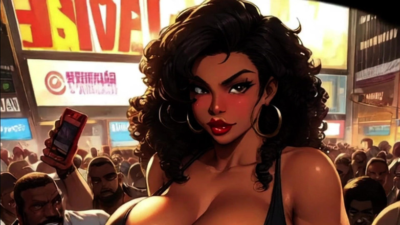 Spicy Toons: 大屁股熟女在莫斯坑里被性交