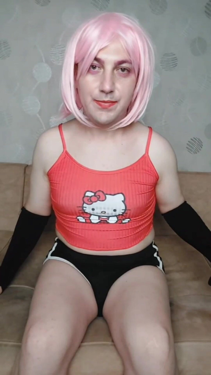 Kitty_Cross: Śliczne szorty Cowgirl Sissy Smooth Nogi Duży tyłek