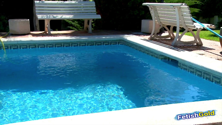 Old Bangs Young: Nasty brunette seduces older pool guy and gets fucked