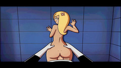 Hentai World: Amity公园在淋浴时热辣性爱