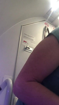 Huge Piss on Plane After Holding It for Four Hours!