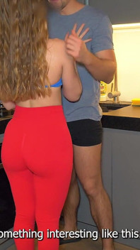 No One's Home, Fuck Me on the Table! - Risky Dorm Kitchen, BJ, Table Sex, Low-angle Doggy Closeup & Massive Cum on Her Ass
