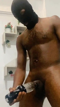 Hunkbashi Solo Masturbating with a Rubber Pussy Like Machine