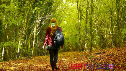 Brit Studio: Victoria Greene's debut scene, the dildo in the woods