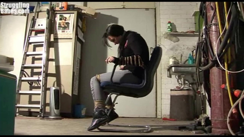 Submissed: Struggling Babe Chairtied Cleavegagged