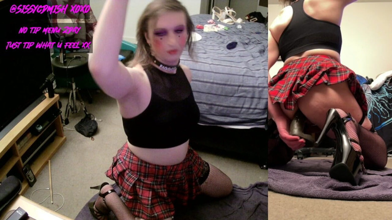 SissyCDMish: Sissycdmish - BBC Loving Slut em meia arrastão e salto alto