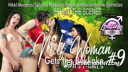 Nikki Montero: Milf bukkake # 9 se 3 T-holkami v zákulisí