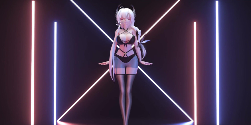 MikuMotion: Phut Honsexy Šaty; Černé punčochy; Bílé punčochy; Chvění s velkými kozami; Odhalená...