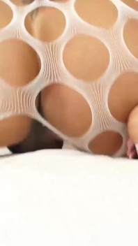 TRANSEROTICA busty trans Club Foxxy masturbates cock solo