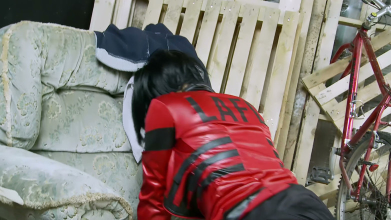Worldwide Sex Movies: Busty Ebony in Red Pvc and Red Stockings - Black Bob...
