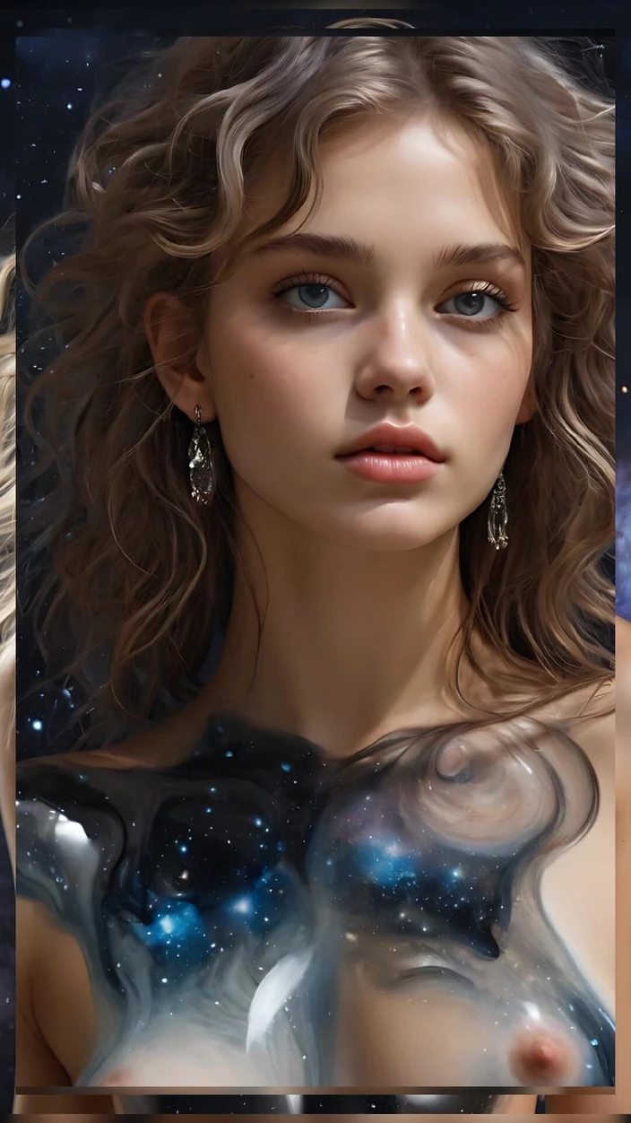 AI Girls: Artistic Nude of a Beautiful Young Woman with a Liquid...