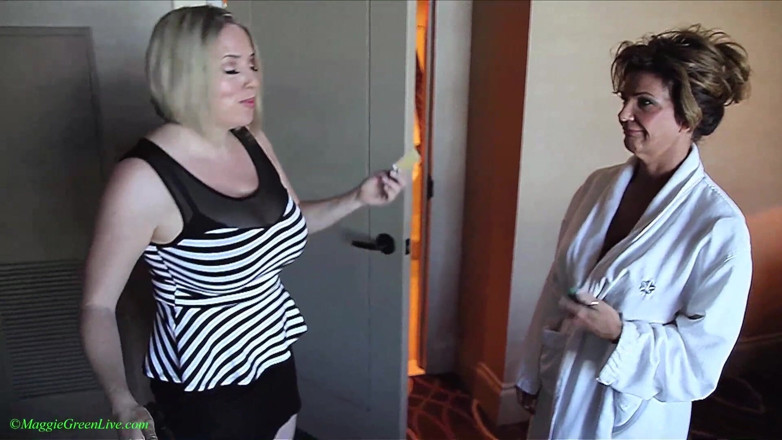Maggie Green: Hot lesbians Maggie Green & Deauxma licking pussy in a hotel!