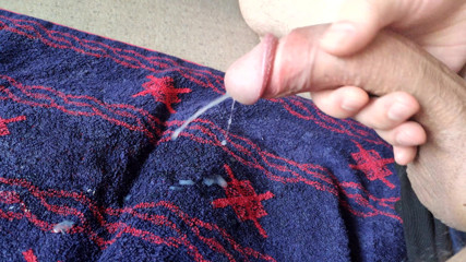 Curved One: Close-up curved cock cum