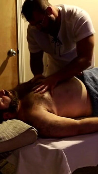 Rugby Player Gets a Massage