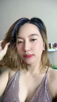 Blonde Asian Girl Masturbating with Milk