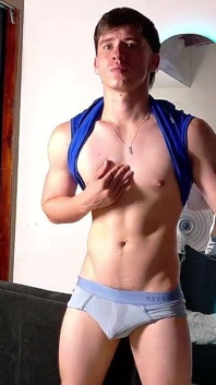 Muscular Sportsman in Warm Underwear