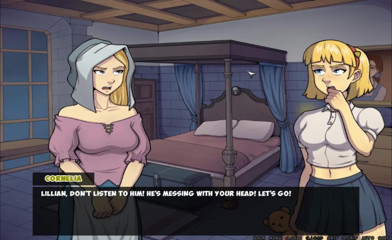 Hentai World: Охотник на ведьм, секс с 2 блондинками делает минет