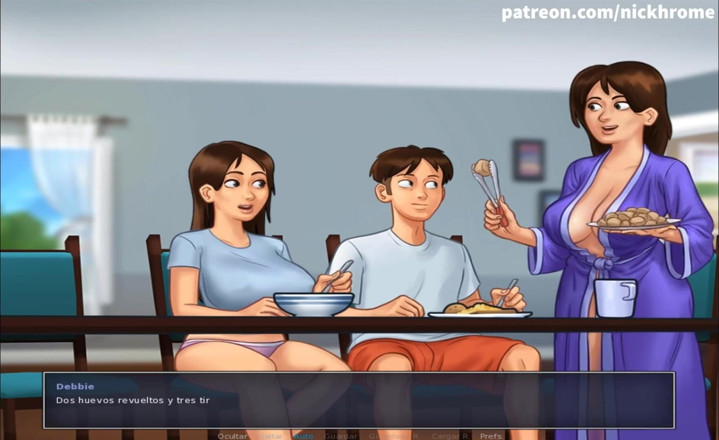 Cartoon Universal: Summertime saga part 112 - foda meia-irmã e gozada na copa da...