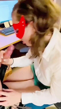 And Cum for Her, Secretary Swallows My Cum From Glass, Slutty Teenage Secretary, Cheating Wife Sucks