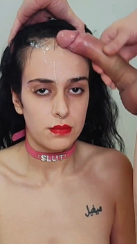 Dollification Fetish Double Facial Cum on Her Nerdy Girl