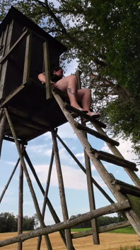 Xxl Pissing From Above in the Forest