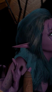 Night Elf chơi ba người với hai chàng trai cứng