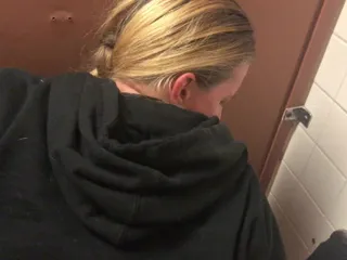 She Sucks My Cock in a Reststop Restroom