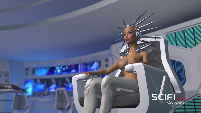 3dxpassion-transgender: Keinginan Sci-Fi. Wanita hitam dikongkek oleh awek 3d berkongkek cyborg dalam...