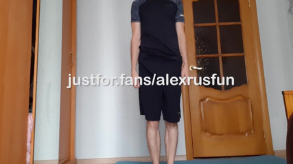 AlexRusFun: Teen athlete jerks off his big cock during training and...