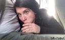 Tattoo Slutwife: Babe suck big dick and cum swallow in the bus