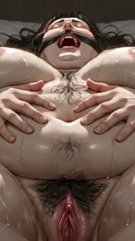 거대한 뚱뚱한 SSBBW 묶고 재갈을 물고 - 털이 무성한 보지가 떨어지는 겁에 질린