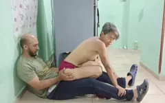 He Grabbed My Stepsister Near the Refrigerator and Ended up on His Knees.
