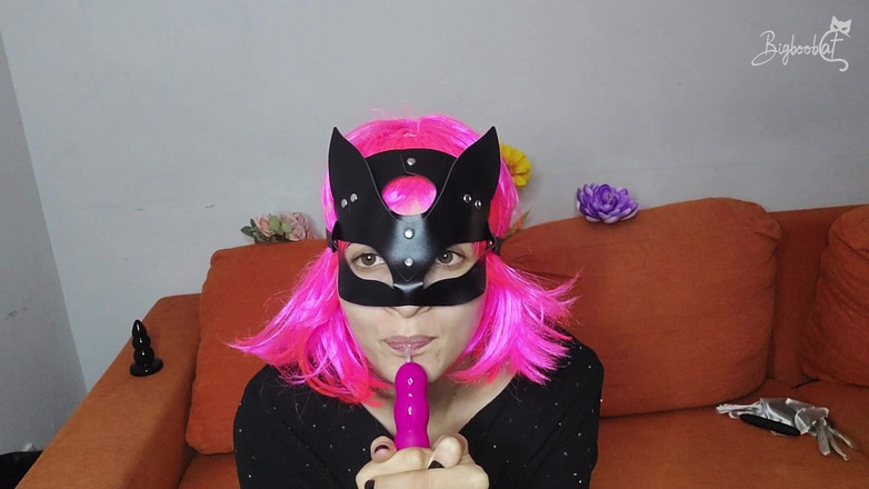 BigBoobCat: Meine ultimative Fantasie: große natürliche titten, muschi-Maske und solo-orgasmus