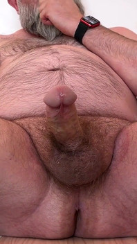 Hairy Bear Ass Spread, Spit, Precum and Sperm