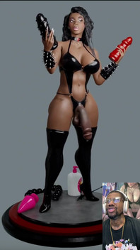 Thicc Beautiful BDSM Ebony Transgender Model with Her Sex Toys Is Perfect for Your Setup