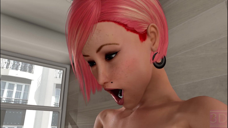 3D Hentai Beauties - Futa Edition: Kongkek tetek di tandas