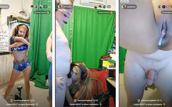 Sexy gaming couple: Pasangan doggy berdiri dnd dan aliah menghadap kamera dengan creampie...